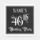 46th Birthday Party – スクリプファンシート+名前をカスタムする スタンダードランチョンナプキン (正面)