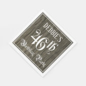 46th Birthday Party — ファンシー Script, フェイク Wood Look スタンダードランチョンナプキン (角)