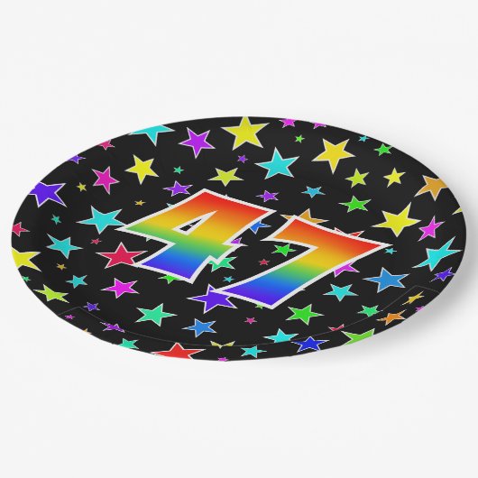47イベントはっきりした:,おもしろい, カラフル Rainbow 47 ペーパープレート (アングル)