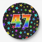 47イベントはっきりした:,おもしろい, カラフル Rainbow 47 ペーパープレート (正面)