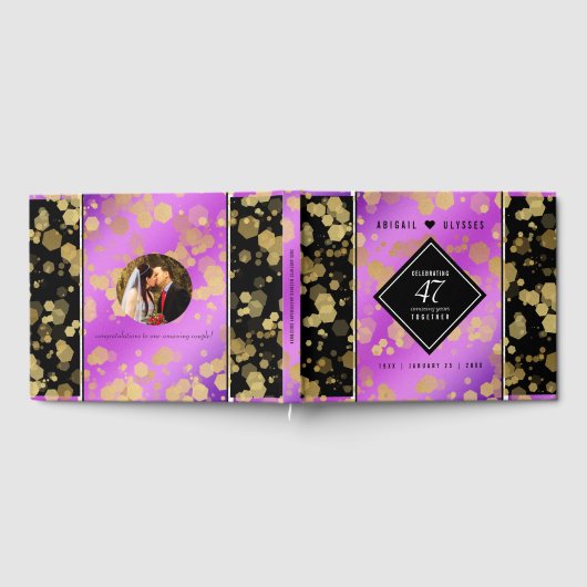 47エレガントアメジスト結婚周年記念Bo ゲストブック (全面)