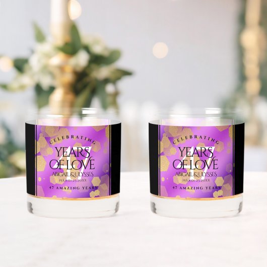 47エレガントアメジスト結婚記念日 ウイスキーグラス (インサイチュ (ウェディング))