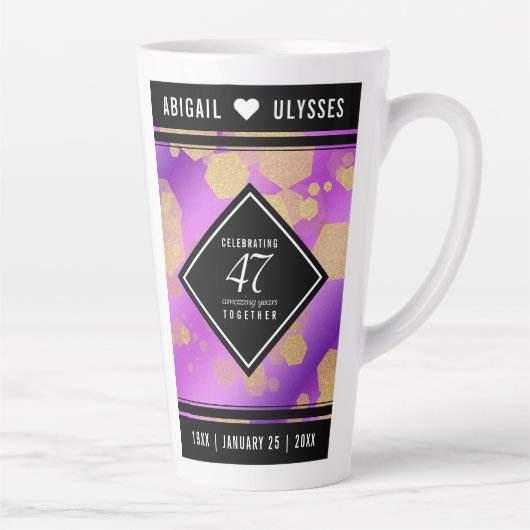 47エレガントアメジスト結婚記念日 カフェラテマグ (右)