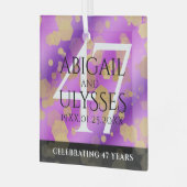 47エレガントアメジスト結婚記念日 ガラスオーナメント (正面左)