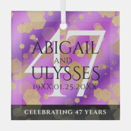47エレガントアメジスト結婚記念日 ガラスオーナメント