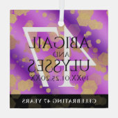 47エレガントアメジスト結婚記念日 ガラスオーナメント (裏面)