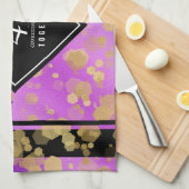 47エレガントアメジスト結婚記念日 キッチンタオル (四つ折り)