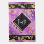 47エレガントアメジスト結婚記念日 キッチンタオル (縦)