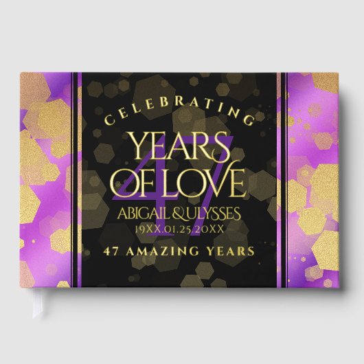 47エレガントアメジスト結婚記念日 ゲストブック (正面)