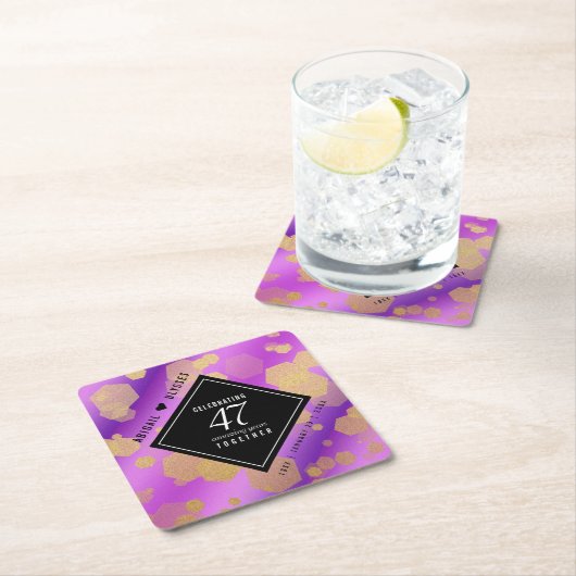 47エレガントアメジスト結婚記念日 スクエアペーパーコースター (インサイチュ)