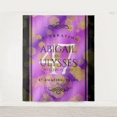 47エレガントアメジスト結婚記念日 タペストリー (正面)