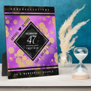 47エレガントアメジスト結婚記念日 フォトプラーク