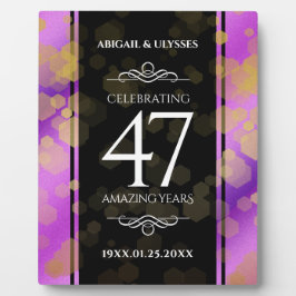 47エレガントアメジスト結婚記念日 フォトプラーク