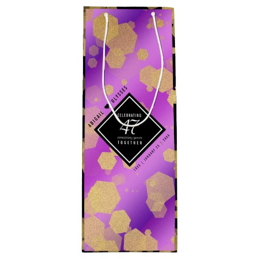 47エレガントアメジスト結婚記念日 ワインギフトバッグ (正面)