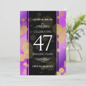 47エレガントアメジスト結婚記念日 招待状 (スタンド正面)