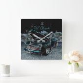 '47クラシック自動車四角時計 スクエア壁時計 (ホーム)