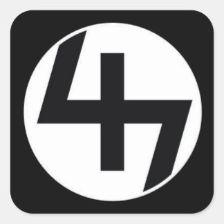 47ステッカーブラック/ブラック スクエアシール