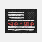 47トランプヴィンテージ宇佐国旗2024大統領選挙 フリースブランケット (正面(横))