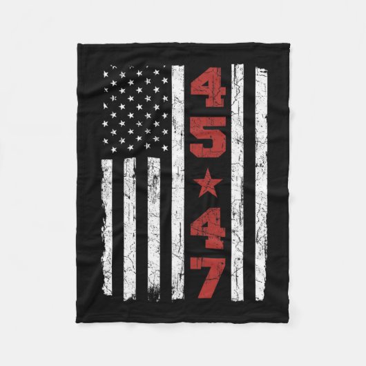 47トランプヴィンテージ宇佐国旗2024大統領選挙 フリースブランケット (正面)