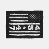 47トランプヴィンテージ宇佐国旗2024大統領選挙 フリースブランケット (正面(横))