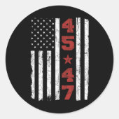 47トランプヴィンテージ宇佐国旗2024大統領選挙 ラウンドシール (正面)