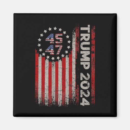 47トランプ2024米国国旗 マグネット (正面)