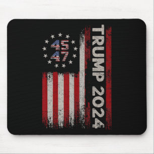 47トランプ2024米国国旗(背面) 1 マウスパッド