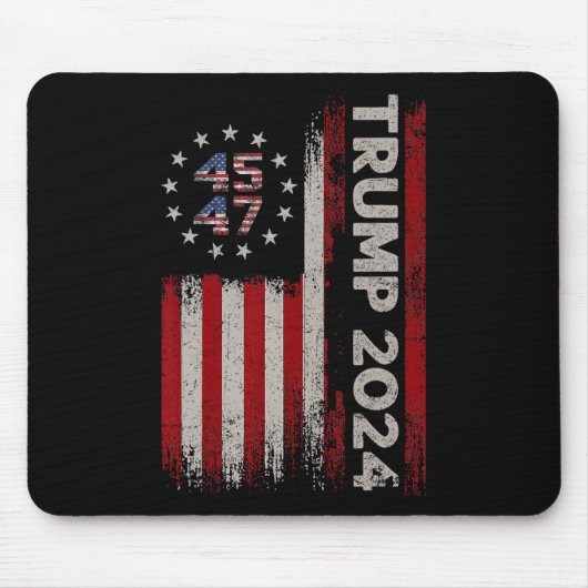 47トランプ2024米国国旗(背面) 1 マウスパッド (正面)