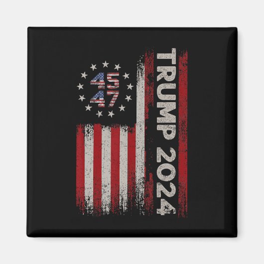 47トランプ2024米国国旗（背面） 1 マグネット (正面)