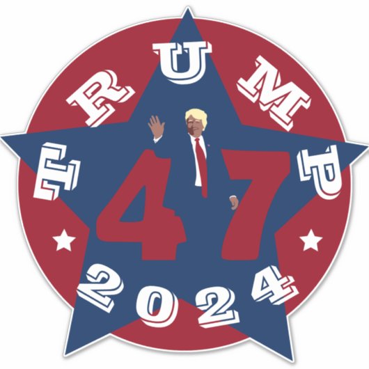 47トランプ2024 シール (正面)