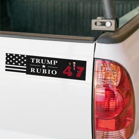 47トランプRubio 2024 バンパーステッカー (トラック上)