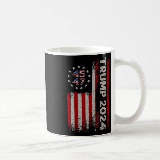 47ドナルド・トランプ2024米国国旗2024選挙 コーヒーマグカップ (右)