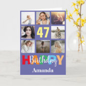 47ハッピーバースデー写真集モダン カード (黄色い花)