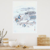 47人日本のの浪人の浮世絵が両国橋に架かる ポスター (キッチン)