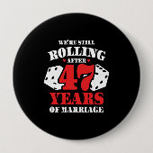 47周年おもしろいカップル47結婚した年 缶バッジ (正面)