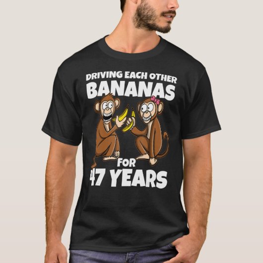 47周年記念結婚運転バナナ Tシャツ (正面)