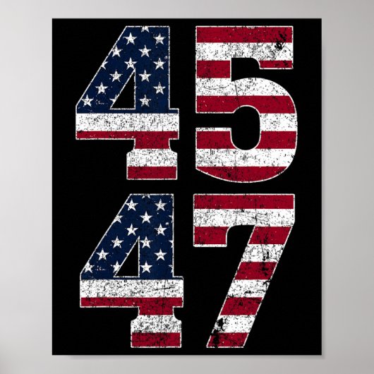 47我々人々2024米国国旗とスタンド ポスター (正面)