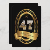 47日,誕生日パーティーウーマン,カラーエレガントー 招待状 (正面/裏面)