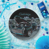 「47枚のクラシックな自動車紙皿 ペーパープレート (パーティー)