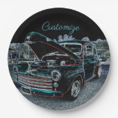 「47枚のクラシックな自動車紙皿 ペーパープレート (正面)