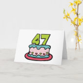 47歳お誕生日ケーキ カード (黄色い花)