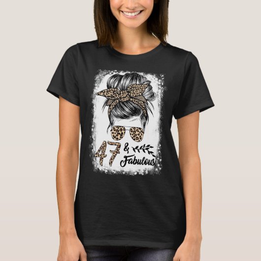 47歳とっても素敵なミッシーBun Leopard 47誕生 Tシャツ (正面)