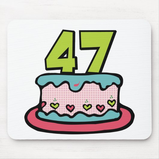 47歳のお誕生日ケーキ マウスパッド (正面)