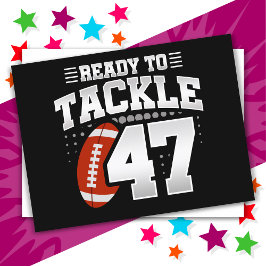 47歳のタックルフットボールパーティー 47歳の誕生日 ポストカード