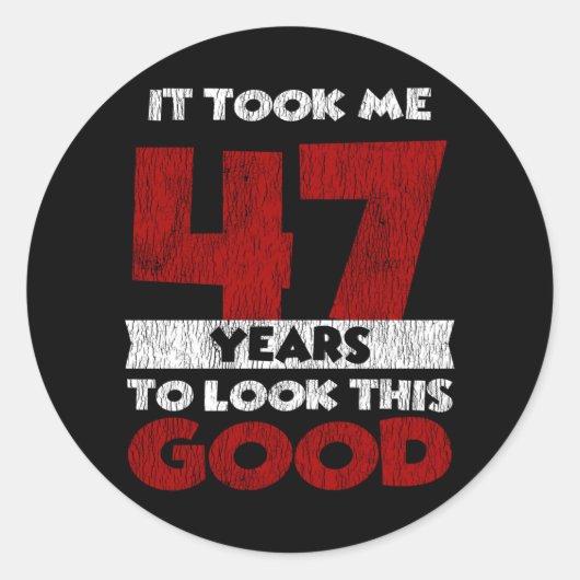 47歳の日私は良い47誕生日見た ラウンドシール (正面)