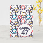 47歳の誕生日に！ファンキーな落書き カード (黄色い花)