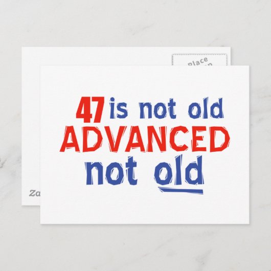 47歳の誕生日デザイン ポストカード (正面/裏面)