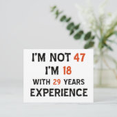 47歳の誕生日デザイン ポストカード (スタンド正面)