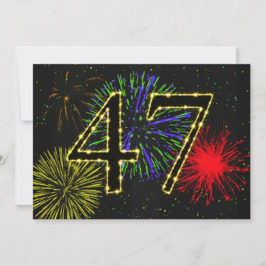 47歳の誕生日パーティーの招待 招待状 (正面)