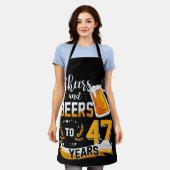 47歳の誕生日パーティー応援とビール～47歳 エプロン (着用した状態)